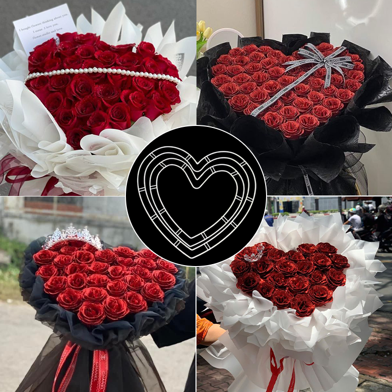 情人节心形定型器18岁爱心diy花束材料月亮插花包花神器心型塑料