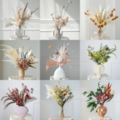 原创北欧轻奢ins干花小花束套装 天然植物插花居家客厅卧室装 饰