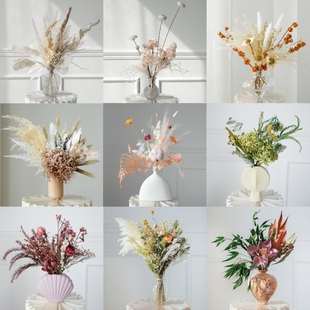 原创北欧轻奢ins干花小花束套装天然植物插花居家客厅卧室装饰
