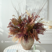 天然植物千层金干枝雪柳套装 干花高级插花配材家居装 饰摆件