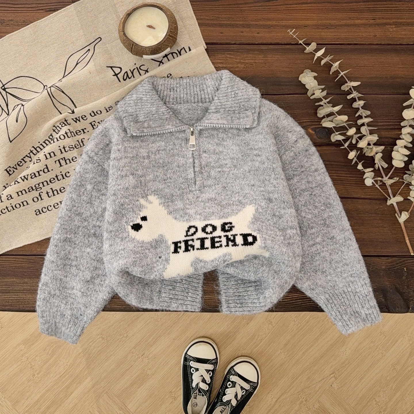 儿童翻领POLO衫毛衣马海毛针织衫