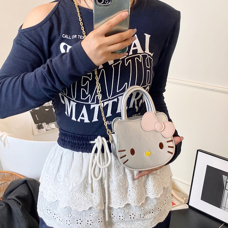 日本代购GP女童单肩包高颜值可爱卡通猫咪斜挎包小女孩洋气时尚包