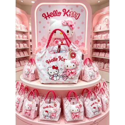 日本代购波点kitty手提环保袋