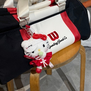 日本代购红色网球少女哈喽kitty可爱包包小挂件毛绒公仔玩偶书包