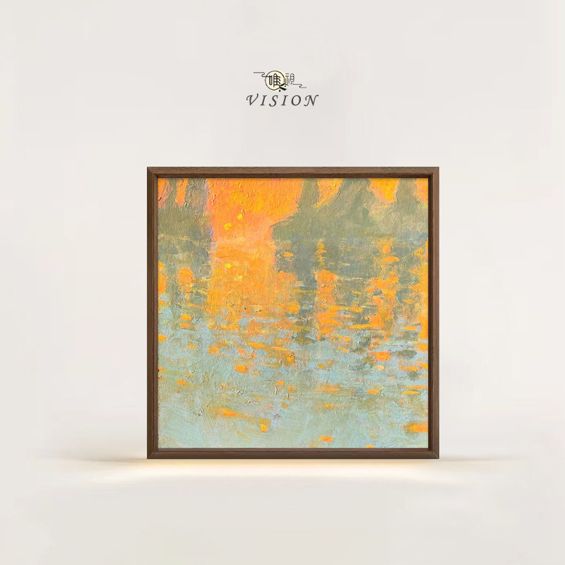 大芬 |《日出》纯手绘油画莫奈日出玄关装饰客厅印象肌理复古挂画,家居饰品,油画,淘宝优惠券,粉丝福利购,淘宝优惠卷