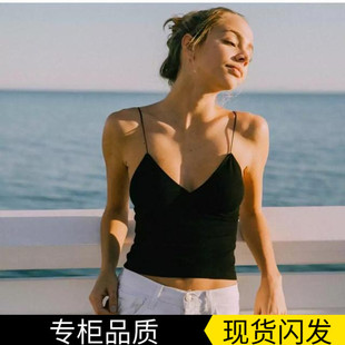 2025秋季新款欧美风AA百搭深V吊带 细皮筋性感吊带中款  短款背心