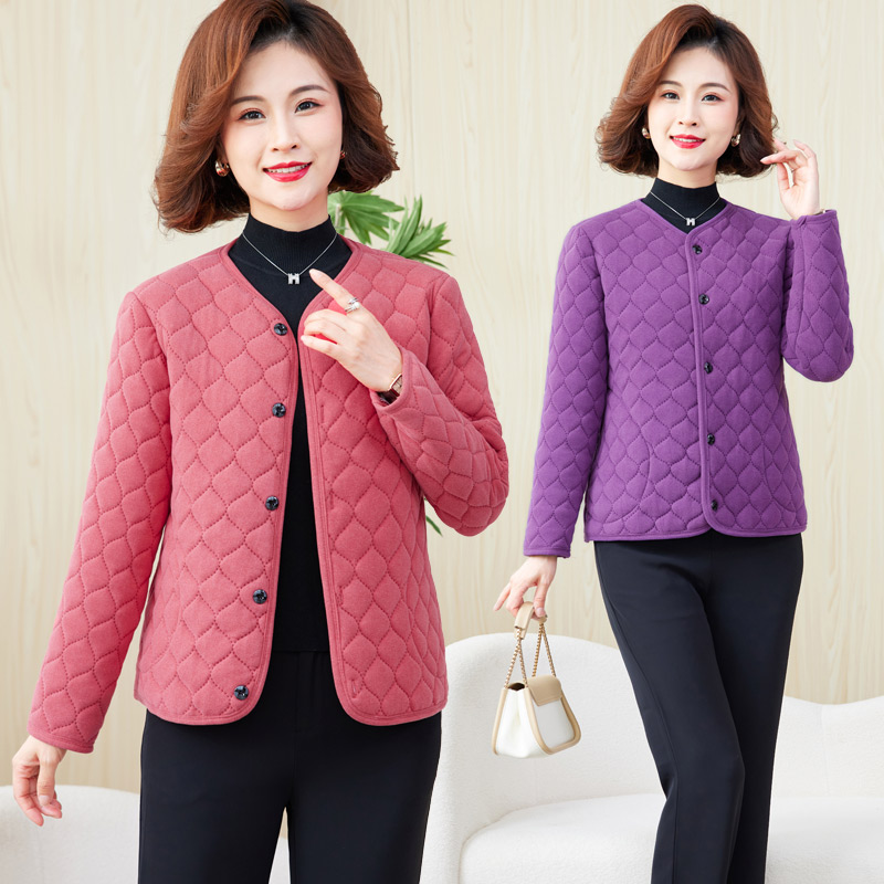 妈妈德绒蚕丝棉服外套