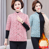 妈妈驼绒棉半袖 棉袄女加厚中老年人马甲棉衣奶奶秋冬中袖 棉服外套