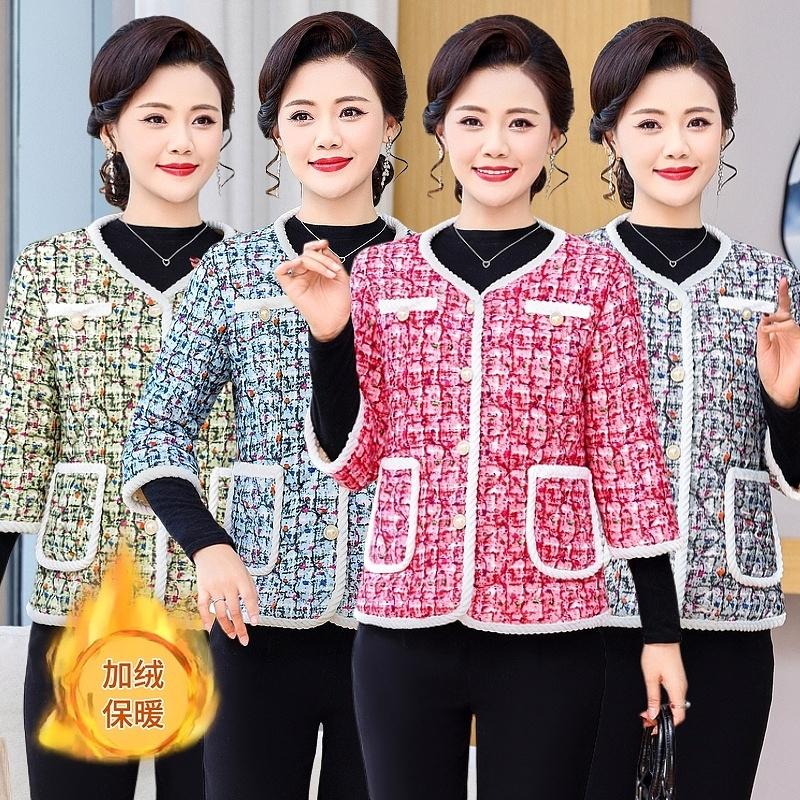 棉衣外套加绒秋冬中老年保暖洋气