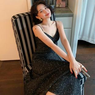 酒午自制【晚宴流光】2024冬季新款气质V领吊带鱼尾连衣裙晚宴裙