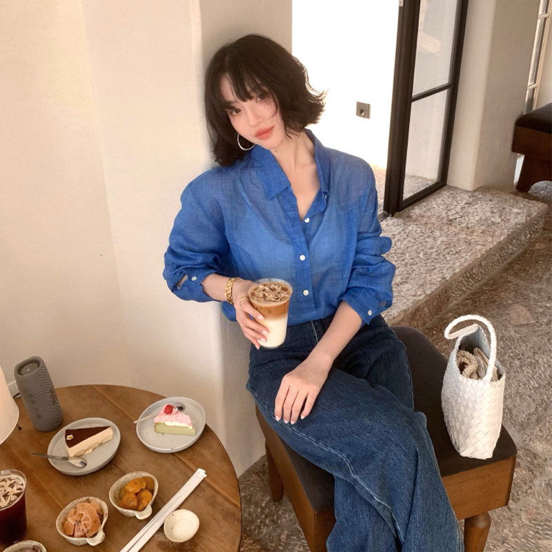 酒午港风复古100%苎麻高级感微透轻薄防晒衬衫外套宽松百搭上衣女
