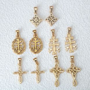 不锈钢时尚创意凯尔特结金色吊坠手链项链配饰钛钢DIY饰品配件
