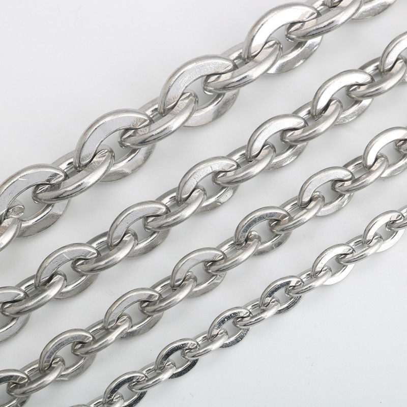 不锈钢非焊口锤压扁十字链钛钢项链压扁O字链大O型链包包链,饰品/流行首饰/时尚饰品新,项链,淘宝优惠券,粉丝福利购,淘宝优惠卷