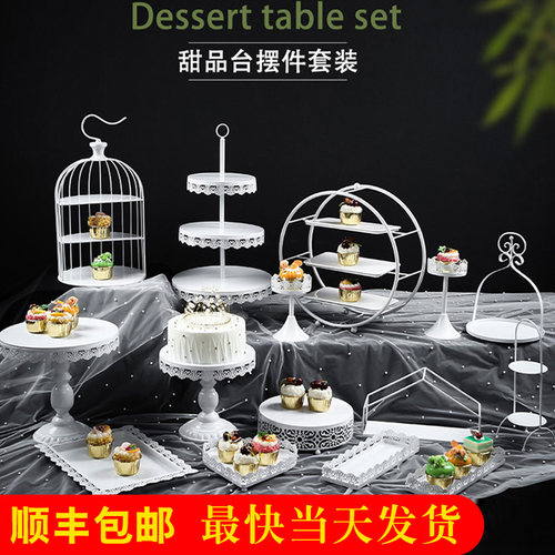 欧式风婚礼装饰下午茶甜品台摆件