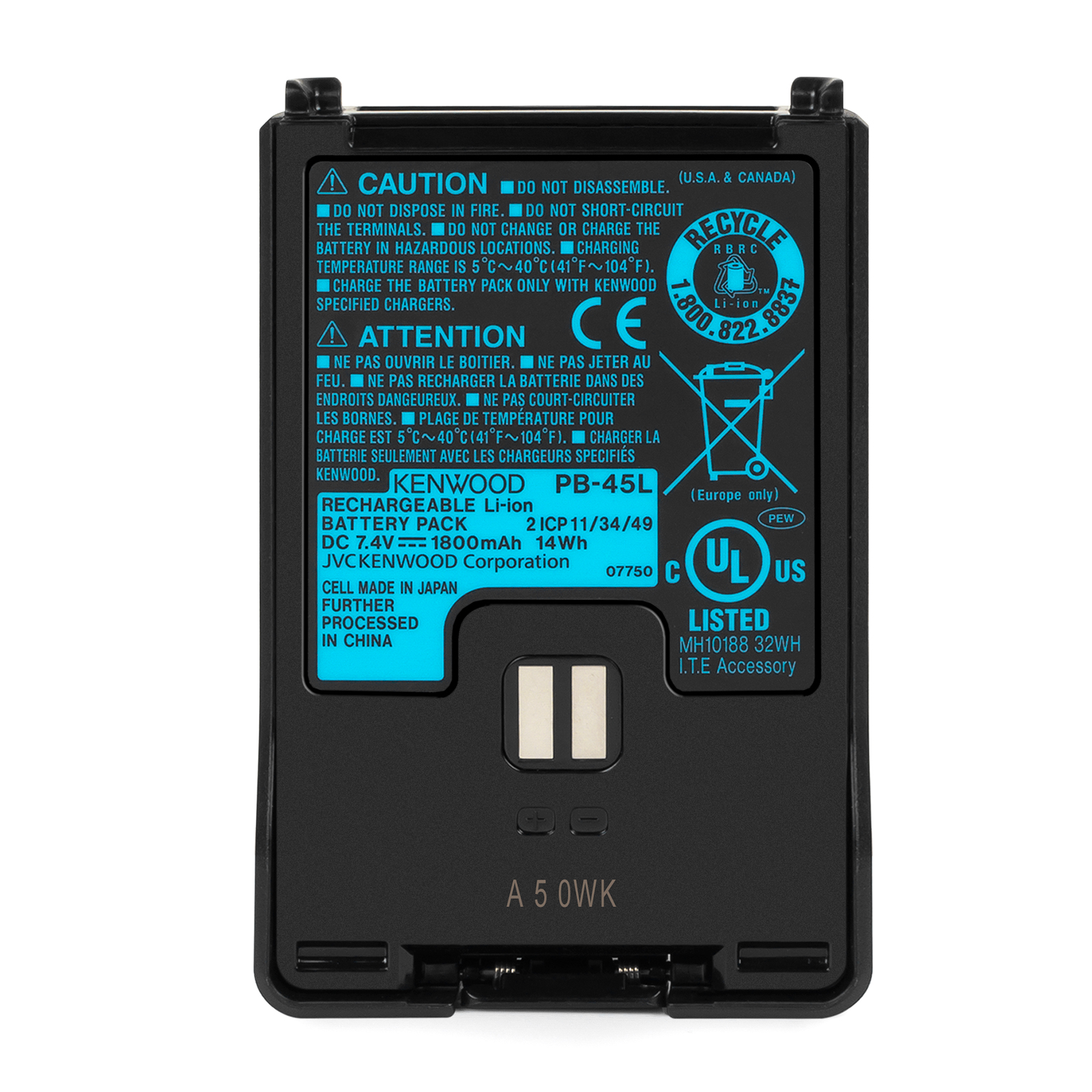 7.4v全新原装KENWOOD TH-D72E PB-45L 对讲机电池1800mAh/14Wh