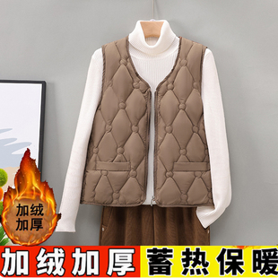 2023秋冬新款 背心贴身轻薄马夹坎肩 羽绒棉马甲女加绒加厚保暖短款