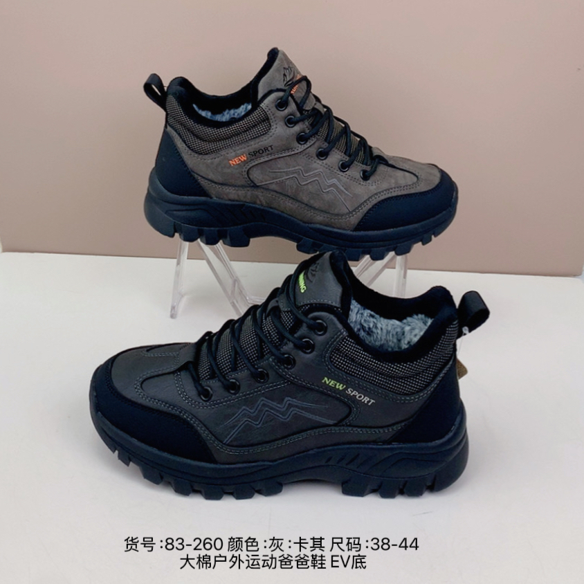 2025新款冬季皮面大棉加厚绒厚底户外保暖高帮鞋男鞋大棉鞋38-44