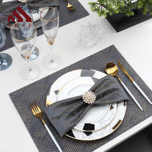 和庭西餐席巾布酒店餐厅专用红色高级小方巾折花轻奢纯棉白色口布