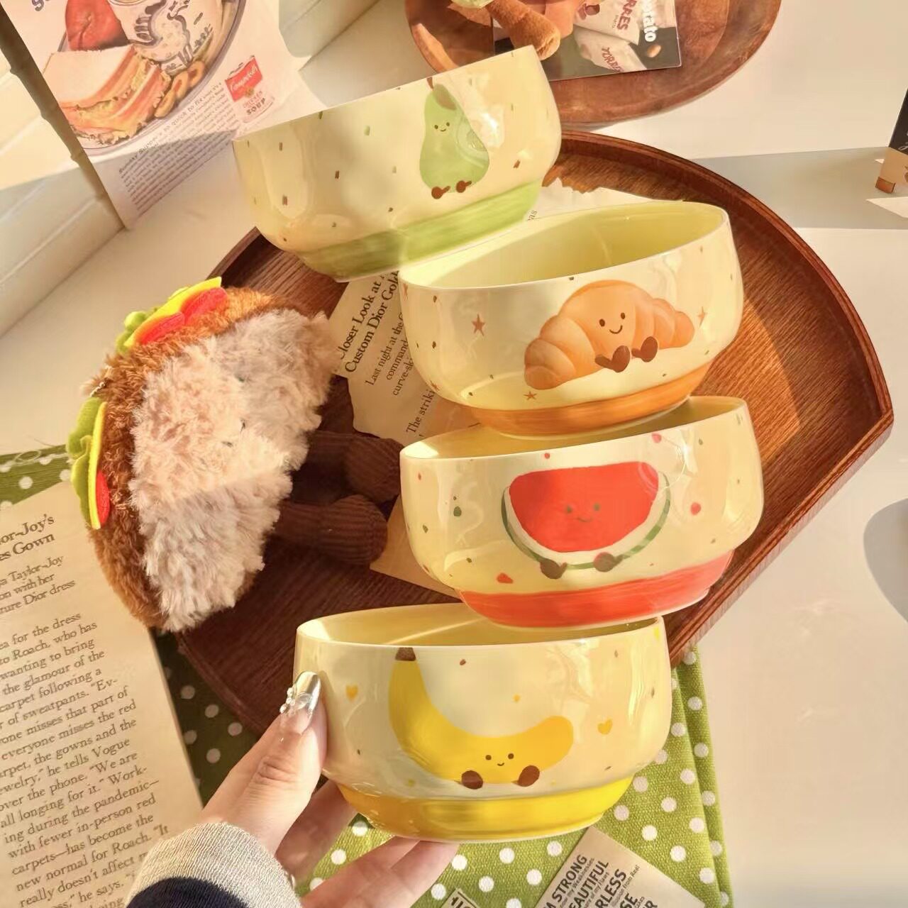 水果陶瓷米饭碗可爱餐具套装图片