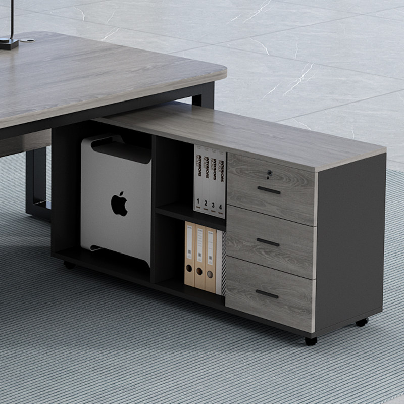 办公室文件柜桌下收纳柜办公柜置物边柜抽屉柜木质带锁矮柜储物柜