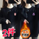 宽松加绒加厚套头圆领保暖打底衫 秋冬季 羊羔绒卫衣女士加大码 上衣