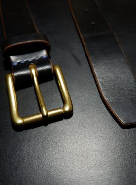 美国霍尔文horween cxl腰带 黑色 美式 复古 纯铜