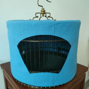 红子笼衣圆形靛颏鸟笼布苏绣坊鸟笼罩