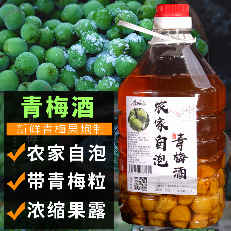 5斤诏安新鲜青梅果酒现摘鲜果梅子酒黄梅酒红梅农家自酿米酒18度