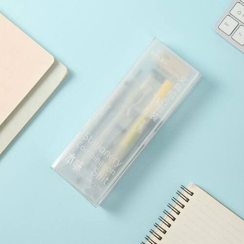 晨光P1702本味系列文具7件套组合套装学生书写考试通用套装黑笔