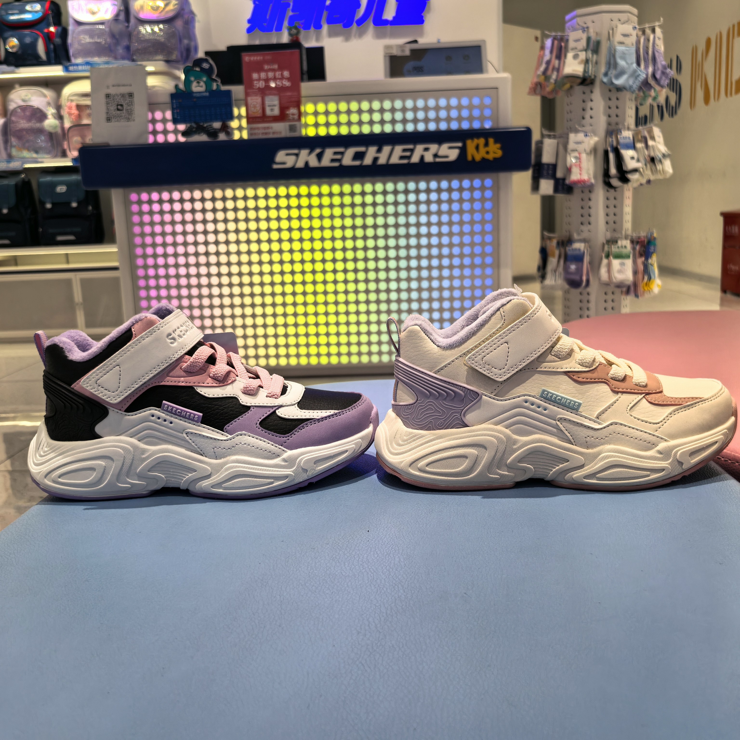 斯凯奇儿童25冬季新款女童舒适加绒透气魔术贴缓震老爹鞋319425L,童鞋/婴儿鞋/亲子鞋,运动鞋,淘宝优惠券,粉丝福利购,淘宝优惠卷