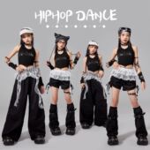 女童爵士舞服装 潮酷时髦模特走秀街舞潮服儿童演出服舞蹈服表演服