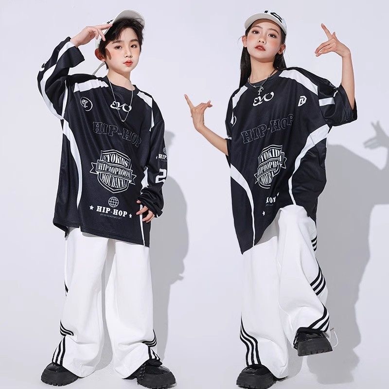 街舞儿童潮服嘻哈风男童炸街套装hiphop童装少儿潮酷六一演出服装
