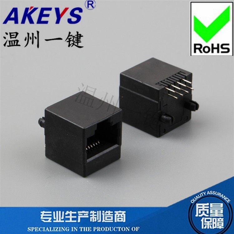 RJ45-5224-8P8C-全塑180度立式直插网络接口 RJ45插座 水晶头座