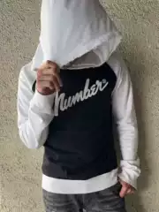Autonomous Number (N)Ine the High Streets Hoodie05Aw Black and White Patchwork Cracked Sweatshirt