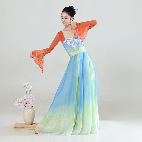 汉唐舞蹈服古风古典舞蹈服女飘逸