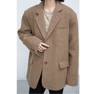 【现货】im向 巴黎假日~ 杂色单面呢西装大衣女呢子外套