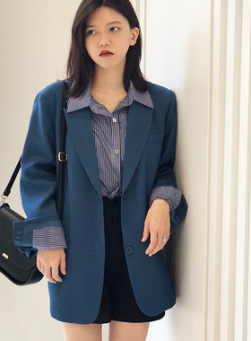 CYX STUDIO 春季新款长袖气质通勤小西装女系带收腰显瘦西装外套