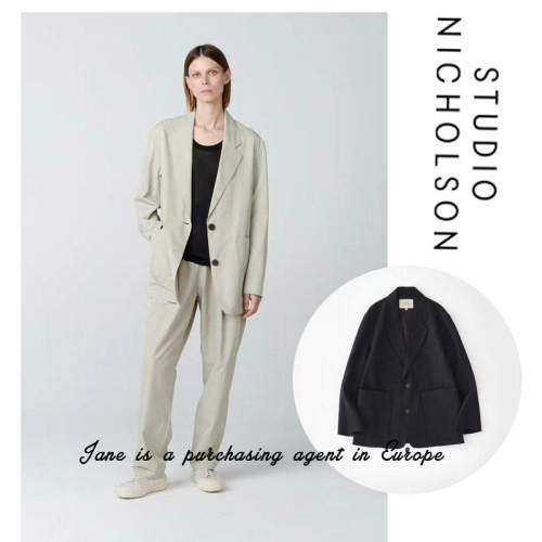 国现折价 Studio Nicholson 22休闲百搭大贴口袋男女西装上衣外套