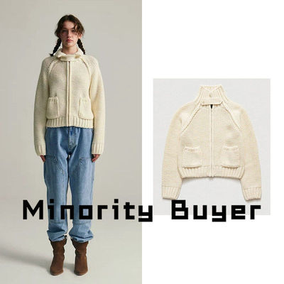 现货 买手店 The barnnet 八奶通勤双口袋立领拉链针织开衫毛衣
