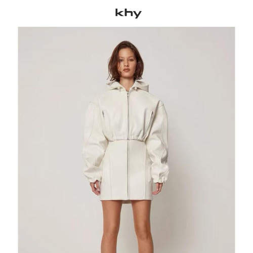 KHY 新款休闲风连帽拉链修身收腰百搭夹克短外套女