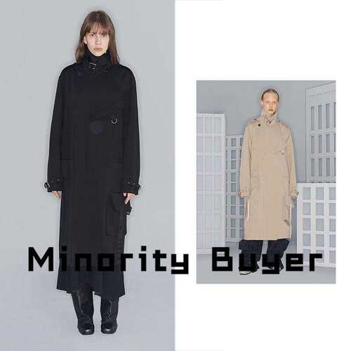 现货 买手店 OPEN YY 2025春款翻领直筒束腰机车长袖风衣女外套