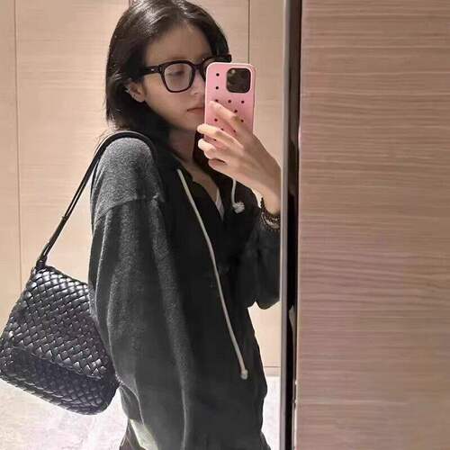 卫衣周雨彤同款拉链连帽衫女