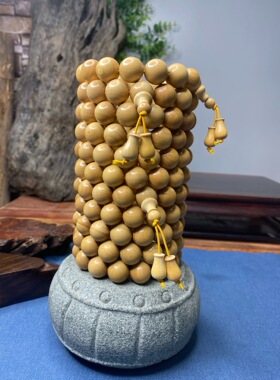 小叶黄杨木手串1.5盘文玩手项链古风男女士念佛珠配饰手链