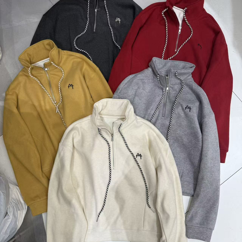 韩伊hanyi正品25冬季立领半拉链加绒保暖长袖卫衣女百搭洋气上衣