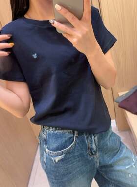 小版短款MCQM123韩版刺绣米奇简约短袖T恤女2026夏款百搭弹力上衣