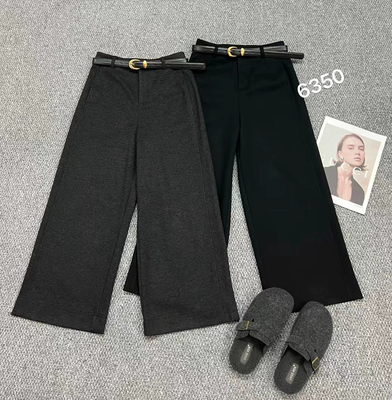 潮流坊25冬季九分裤高腰显瘦九分直筒时尚阔腿裤女6350