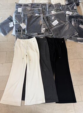 高端LY欧货2026春新款高腰抽绳简约小标喇叭休闲裤百搭款561#