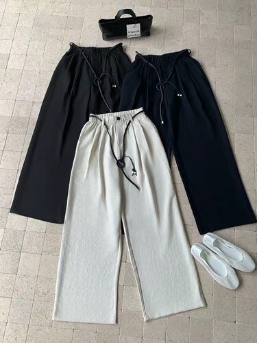 乐奕LY天丝麻2026夏薄 新款韩版百搭高腰显瘦直筒阔腿休闲裤女570