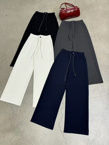 J J良品26早秋新款休闲宽松抽绳松紧腰直筒百搭休闲裤9612