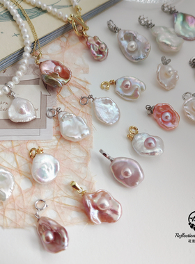 一物一拍异形珍珠吊坠小众纯银